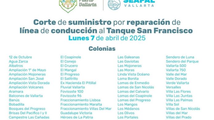 Sin agua potable en más de 120 colonias vallartenses